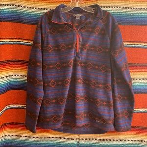 Eddie Bauer Aztec quarter zip fleece